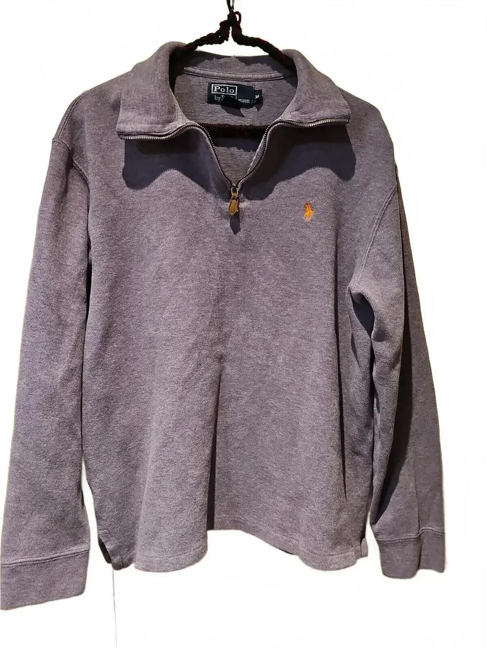 Polo Ralph Lauren Mens Quarter Zip Pullover Sweater Light Purple Size Medium